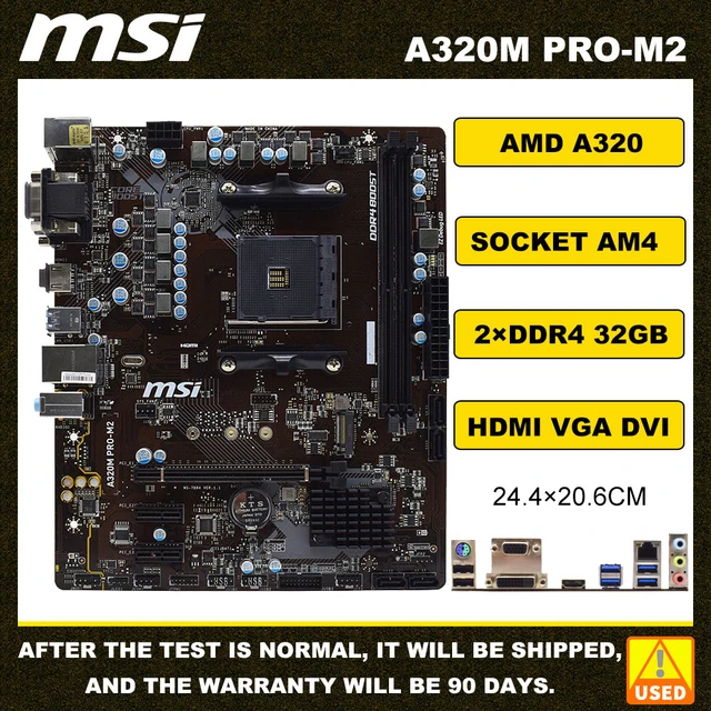 Carte Mère MSI A320M Gaming Pro (AM4) Micro-ATX à prix bas