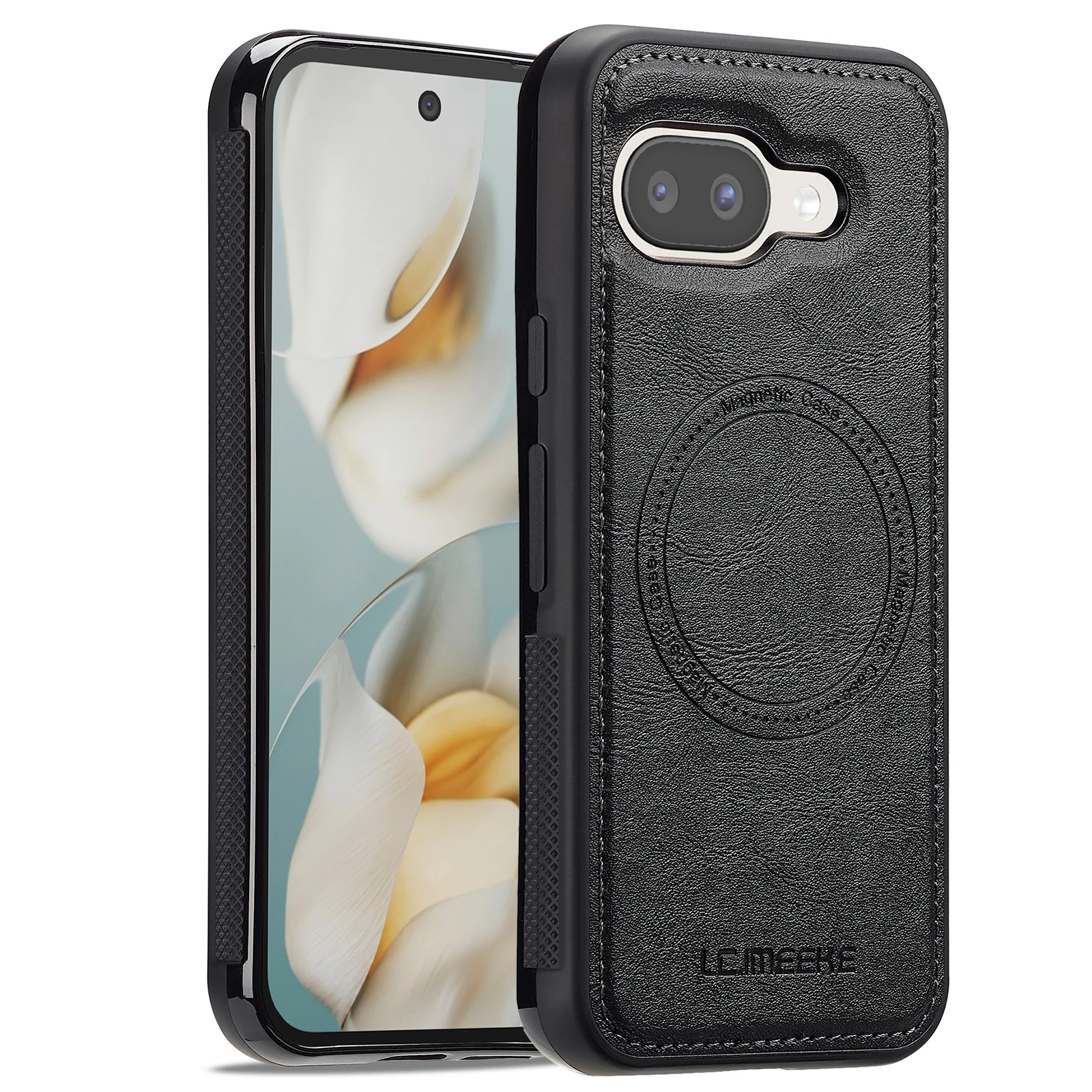 Luxury Magnetic Leather Phone Case with Wireless Charging and Shockproof Slim Fit Design