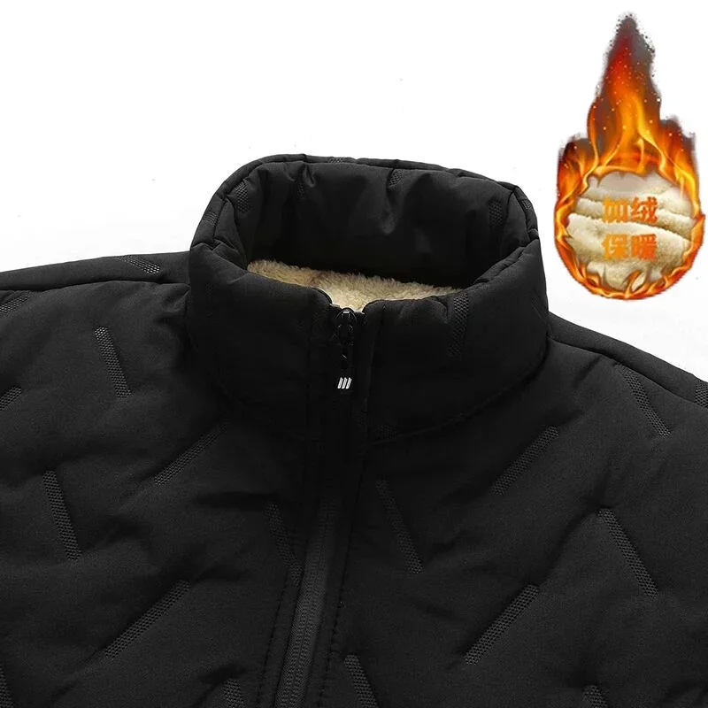 Men's Clothing Autumn Winter Lambswool Warm Thicken Jackets Waterproof Jogging Casual Coat Men Fashion Loose Grey Parke Jacket