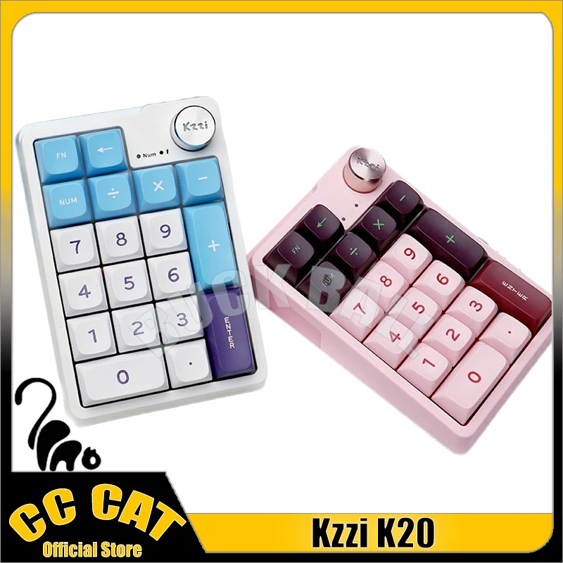 

Kzzi K20 Keypad Wireless Bluetooth Number Pad 19 Keys 3 Mode 2.4G Customization Keyboards For Pc Computer Accessories Gifts