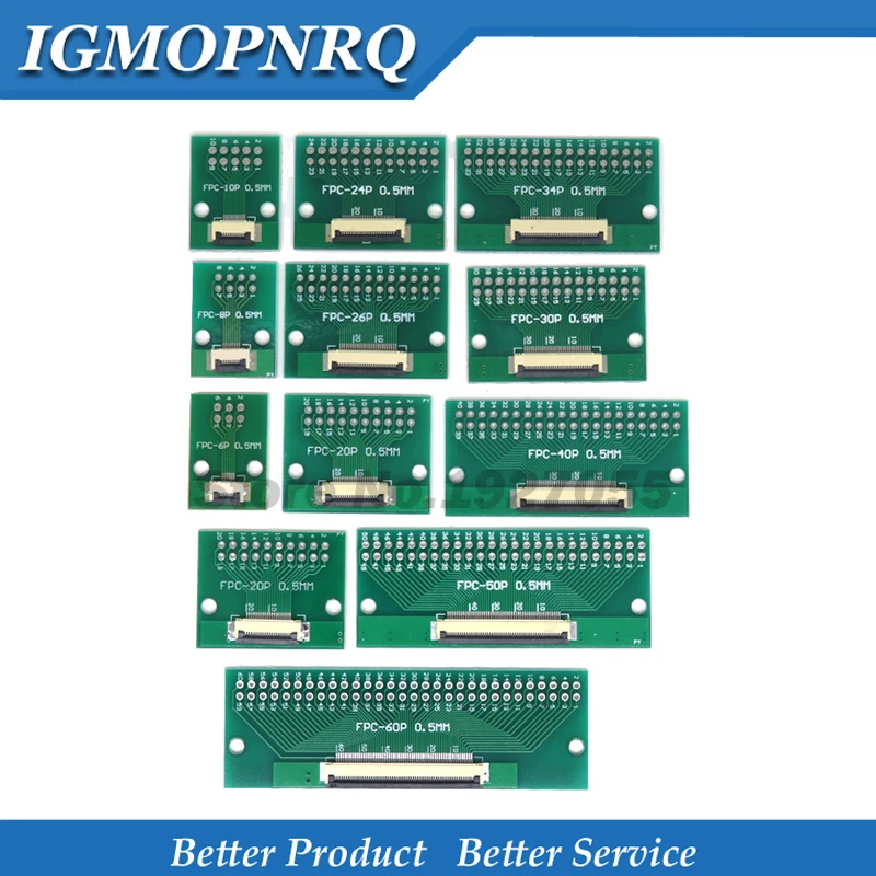 Placa de conversión de transferencia de cable FPC FFC, paso de 0,5 MM, placa PCB DIY 6P/8P/10P/20P/30P/40P/60P