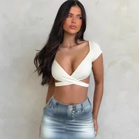 Sherry V-neck Crop Top 1