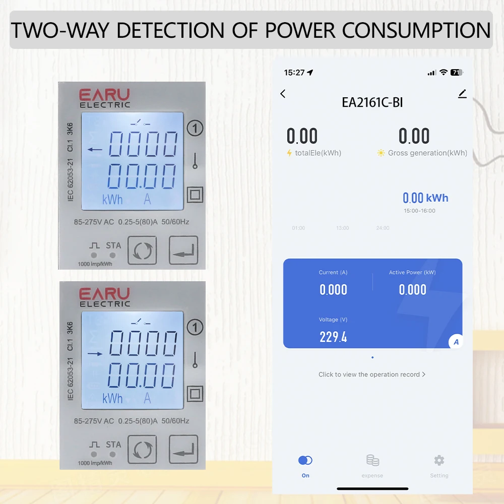 Tuya Wifi Zigbee 110V 220V 80A 스마트 단상 양방향 양방향 에너지 미터 타이머 전력 소비 모니터 KWh 미터