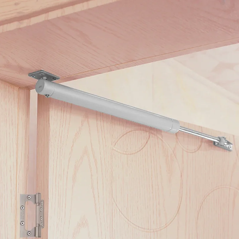 Automatic Door Closer 60kg Soft Closure Adjustable Gas Spring 110 Degree Positioning Stop Door Hardware Aluminum Alloy