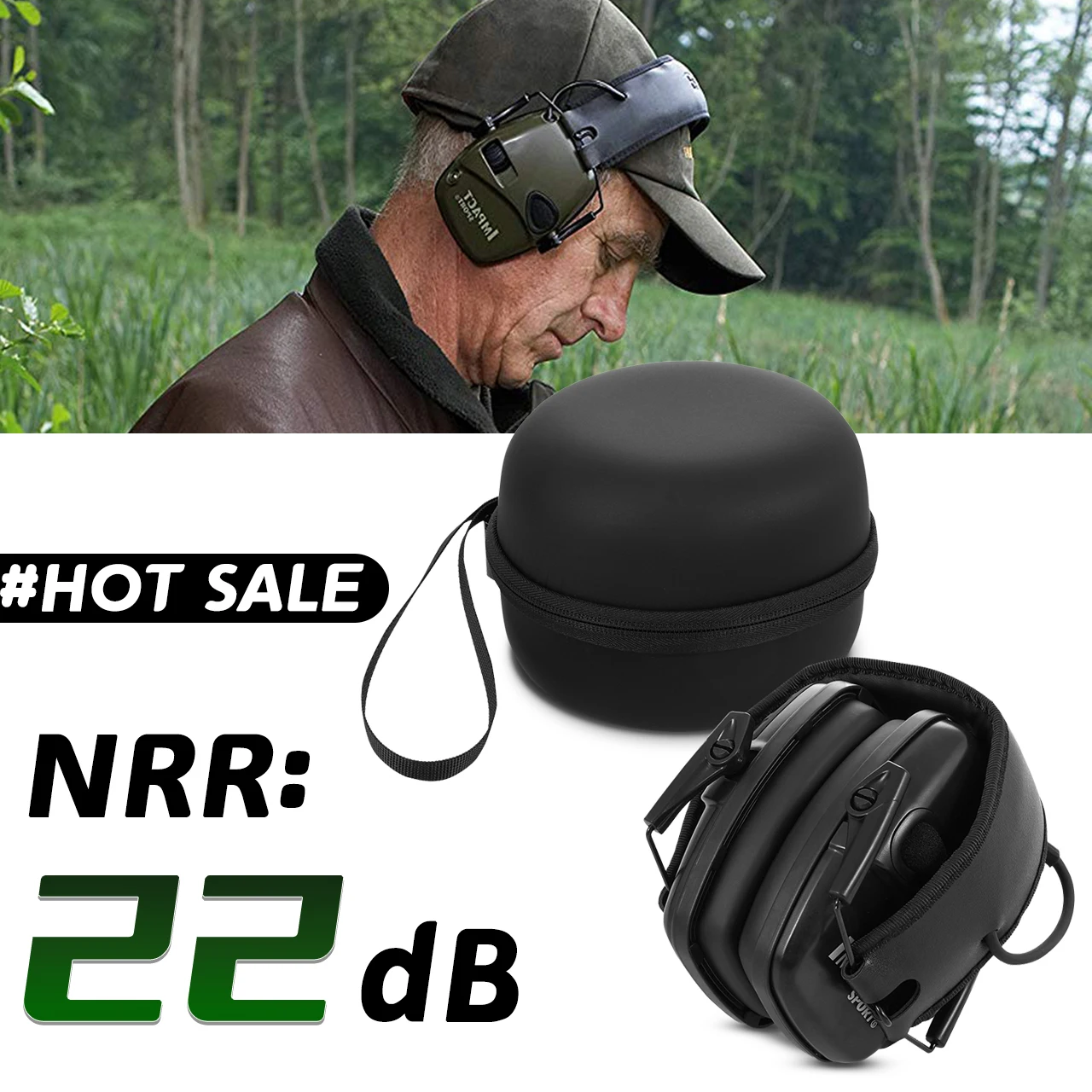 Black/Green Tactical Electronic Shooting Earmuff Anti-noise Headphone Sound Amplification Hearing Protection Headset Foldable |