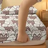 1 Cartoon Cute animal bear printed matte Fitted Sheet, bedroom printed bed cover, bedding (excluding pillowcases) 4