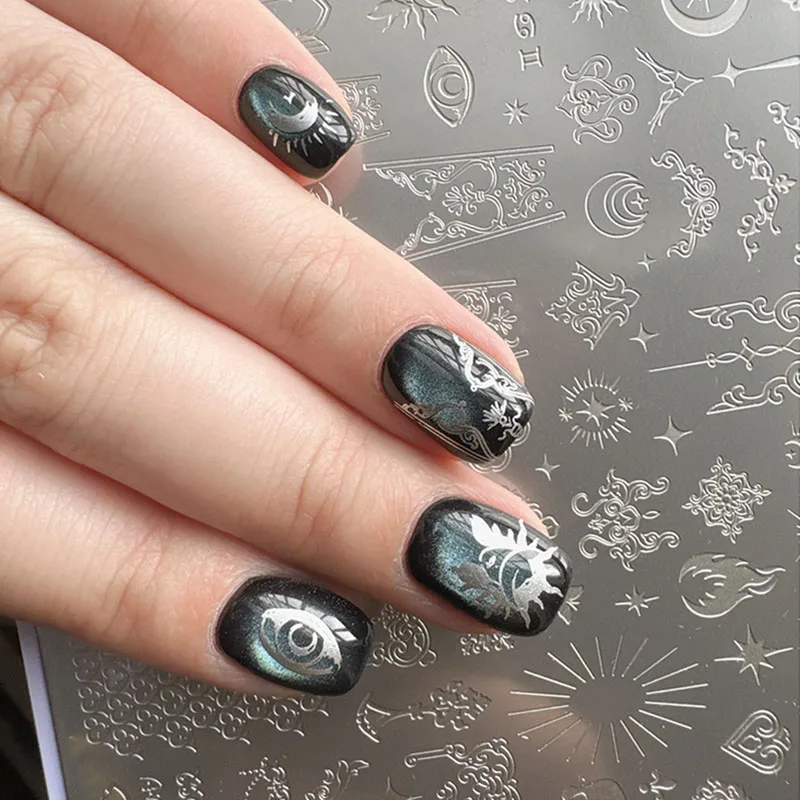 XMQ 네일 아트 스탬핑 플레이트 레이스 꽃 템플릿 이미지 플레이트 도구