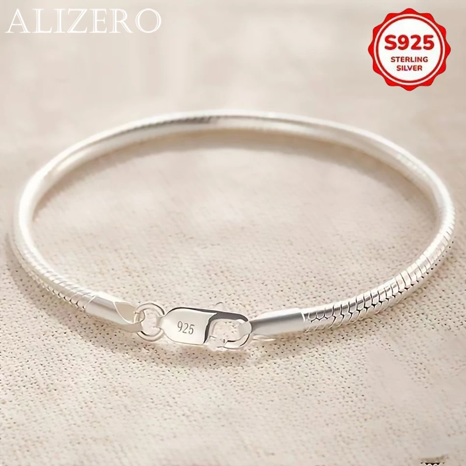 925 Sterling Silver Snake Bone Bracelet