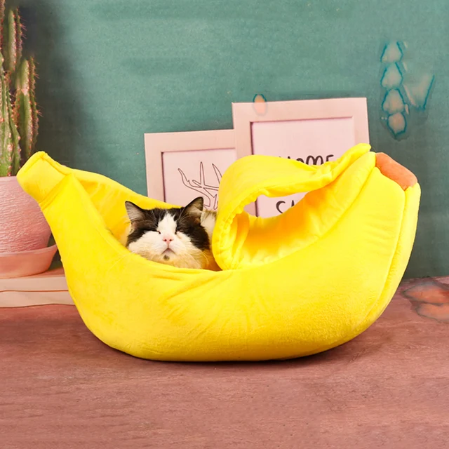 Winter Banana Pet Bedding Comfortable Cat Nest Mat Winter Cushion Warm Soft Funny Kitten Sleeping Bag Cute Cozy Dog Accessories 2