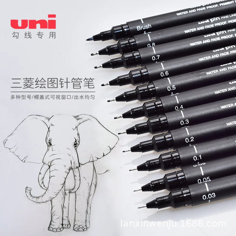 

12 шт./набор, ручка для рисования Mitsubishi UNI Pin-200