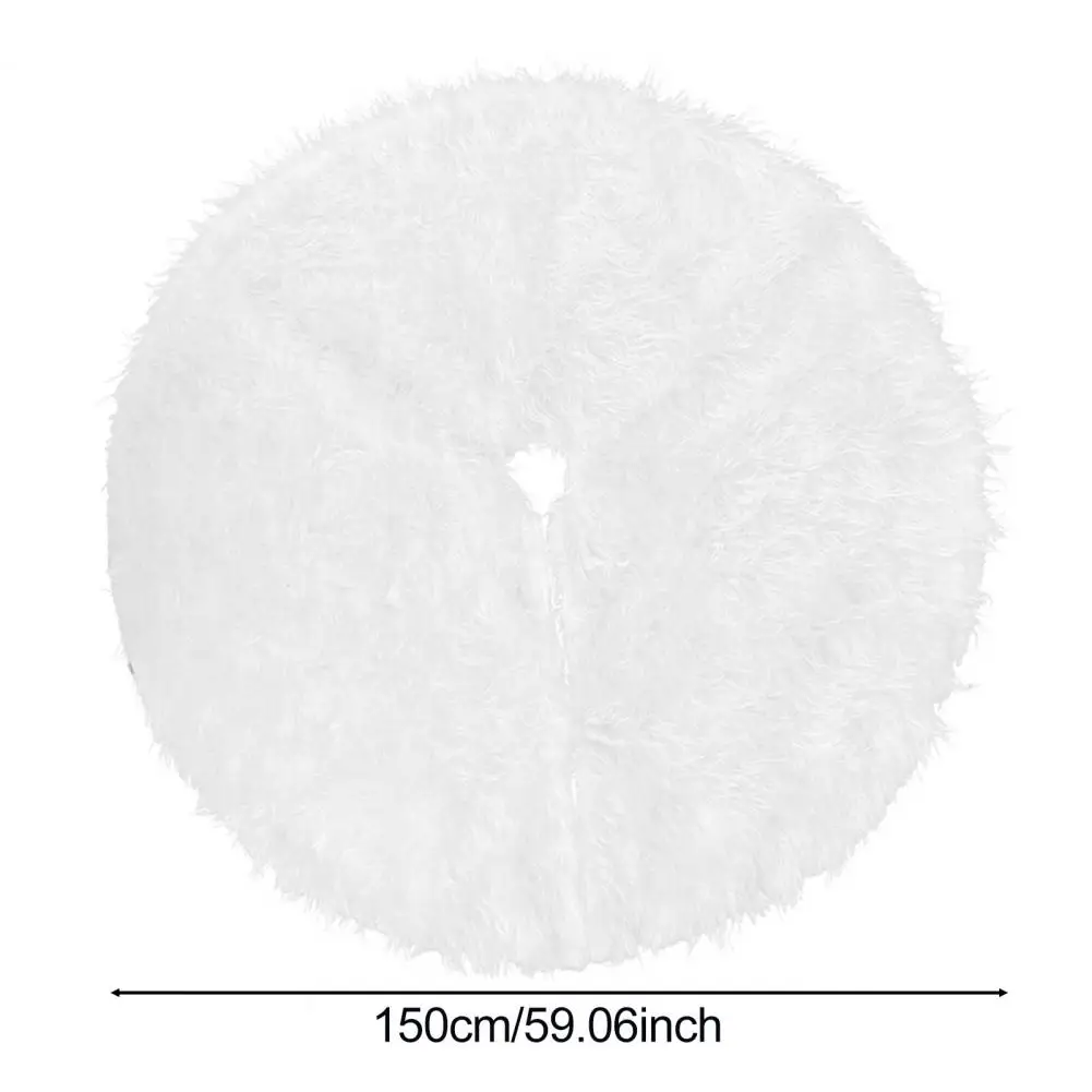 80/90/120/150cm Faux Fur Christmas Tree Skirt White Furry Skirt Thick Soft Plush Rug For Winter Holiday Xmas Party Decoration