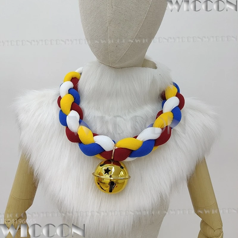 Four-strand Braided Bell Collar Furry Fursuit Kigurumi Cosplay Furred Costume Neck Gaiter Gift Set Holloween Roleplay Customized