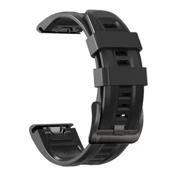 Versatile Silicone and Leather Quick Release Watch Band (22 - 26mm) - 1pecs QuickFit 22mm (D - Black)