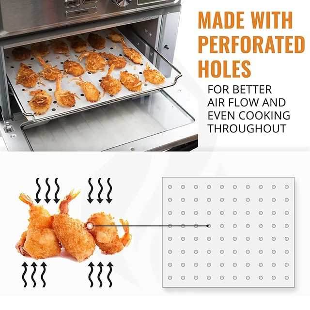 New Air Fryer Parchment Lined,100 Pieces Perforated Square Air Fryer Liners,For  Cuisine Nut,Breville,Ninja,Cosori Air Fryers - AliExpress