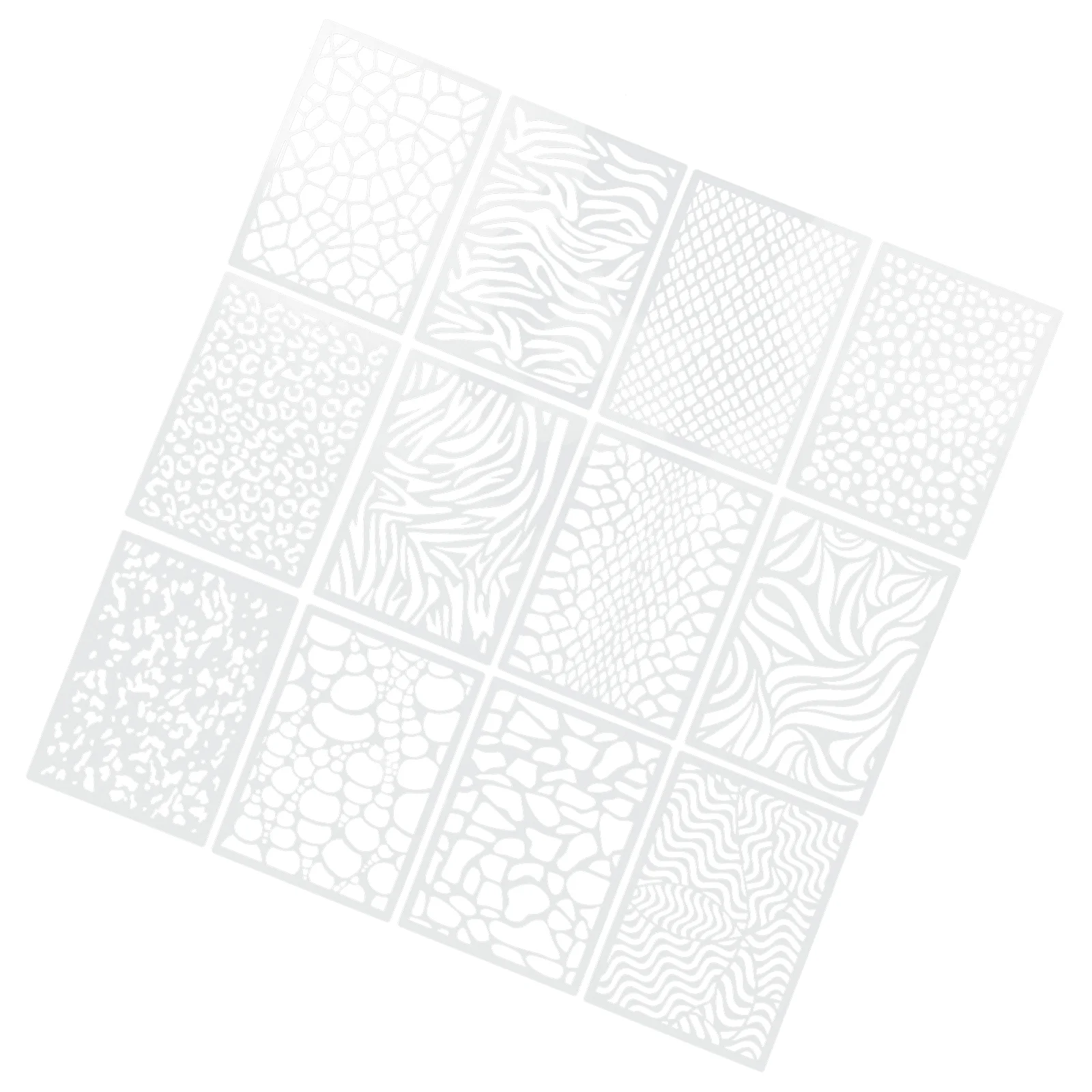 

12 шт., трафареты с рисунком животных, мандала