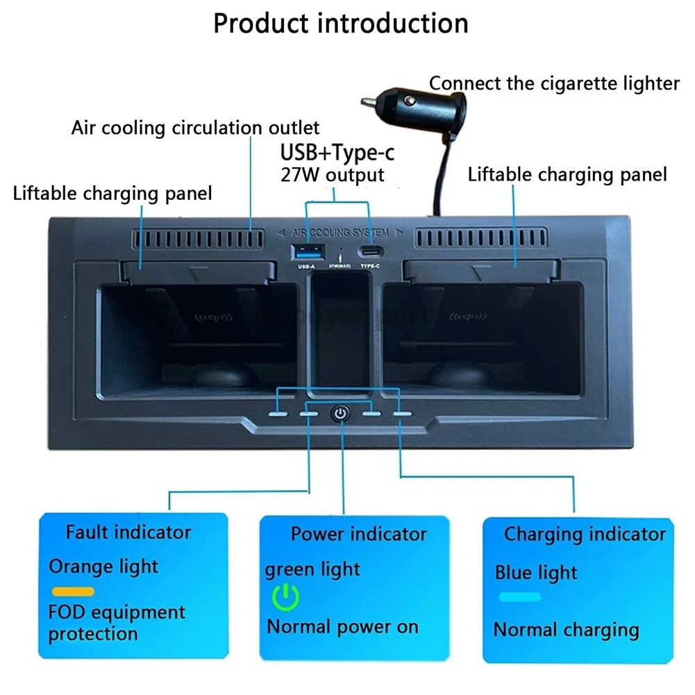 

Make Charging Convenient and Effortless with the Car Wireless Fast Charger Tray Pad For Land Rover For Defender 90 110 20202023