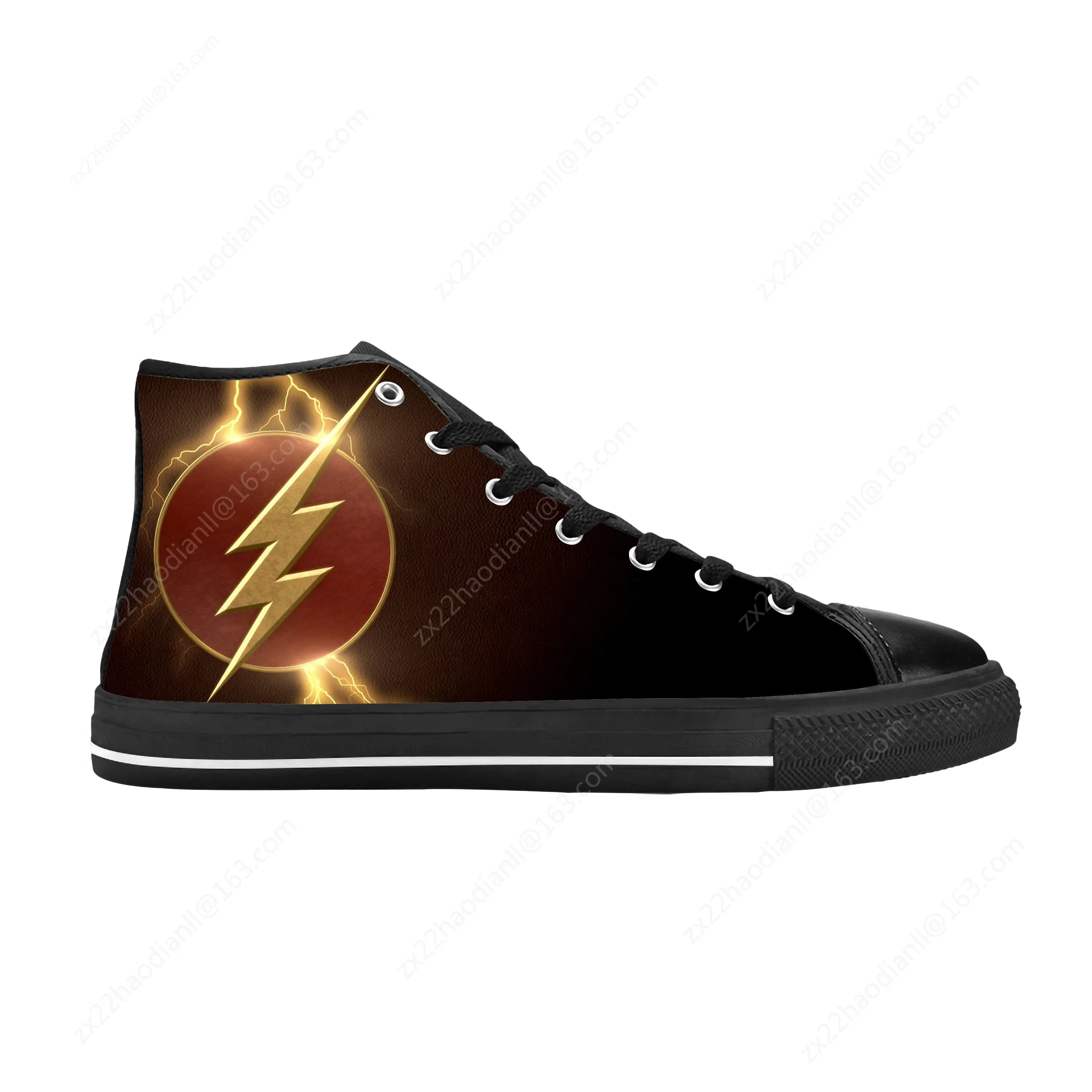 Hot Flash Logo Symbol Superhero Thunder Lightning Casual Cloth Shoes High Top Comfortable Breathable 3D Print Men Women Sneakers 4