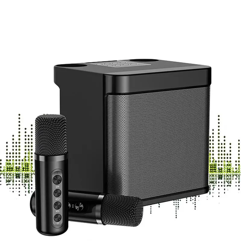 

Karaoke Machine Speaker Karaoke System With 2 Microphones Family Party Singing Artifact Fun Voice Changing Function 2 Wireless