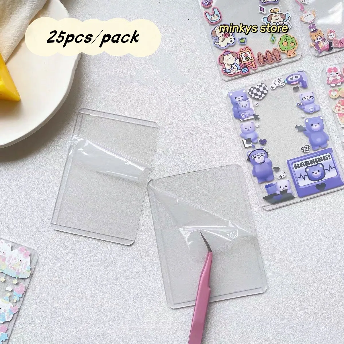 MINKYS 10PCS 25PCS Pack Kpop Photocards Film Protector Idol Photo Sleeves Holder With Screen Protector School Stationery