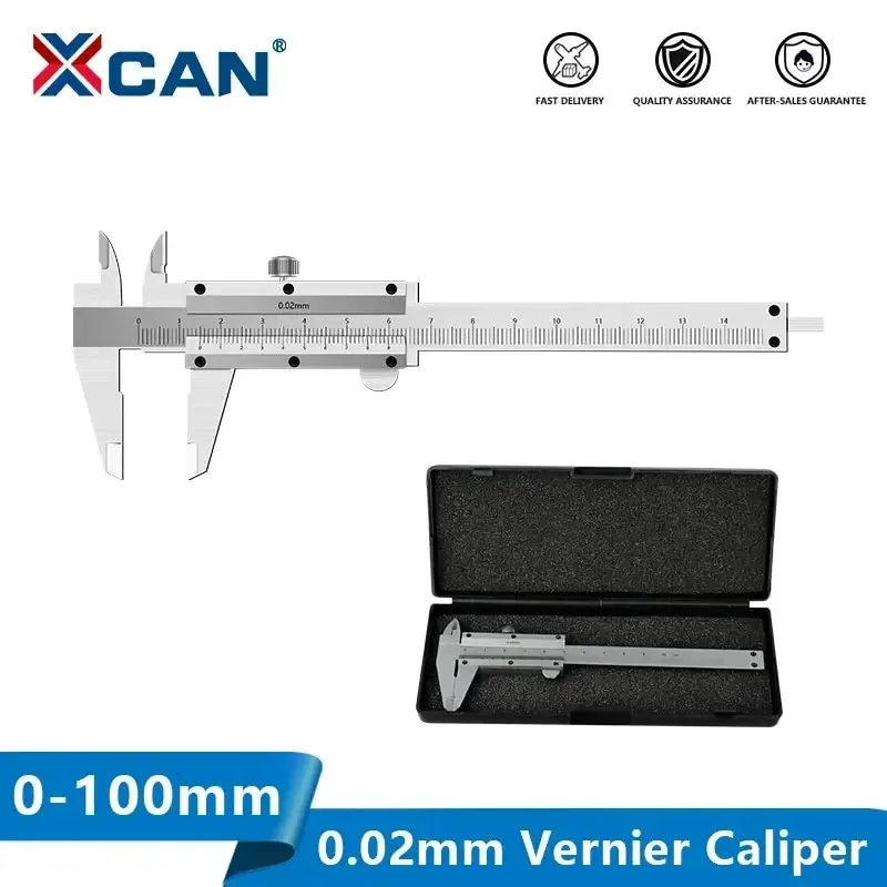 Vernier Caliper XCAN Calipers Vernier Caliper 0-100mm Precision 0.02mm Carbon Steel Gauge Measuring Instrument Tools