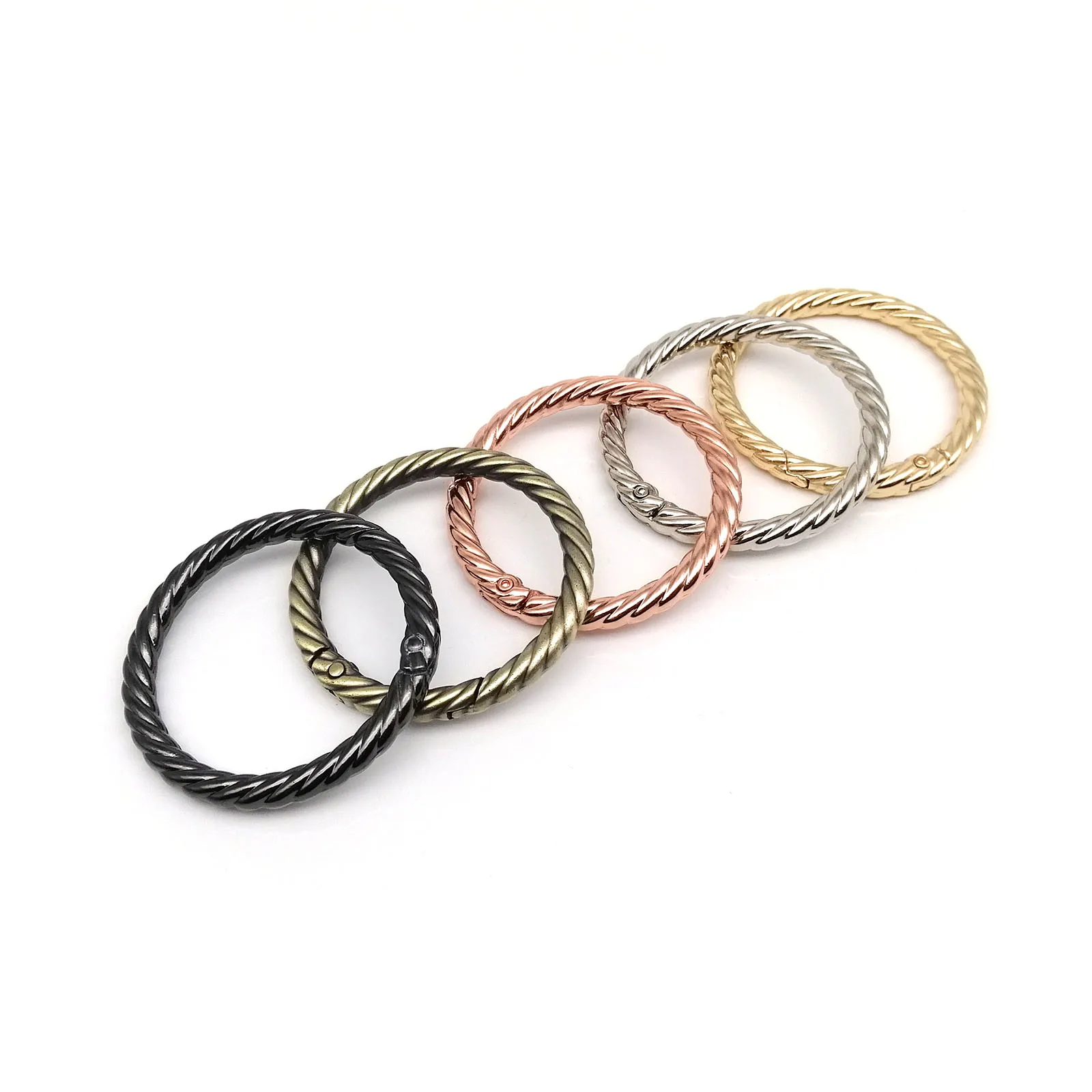 5pc Verdickte Twist Frühling O Ring Offene Leder Tasche Handtasche Gürtel Schnalle Verbinden Schlüssel Hund Kette Snap verschluss Haken Karabiner DIY – Detail 18