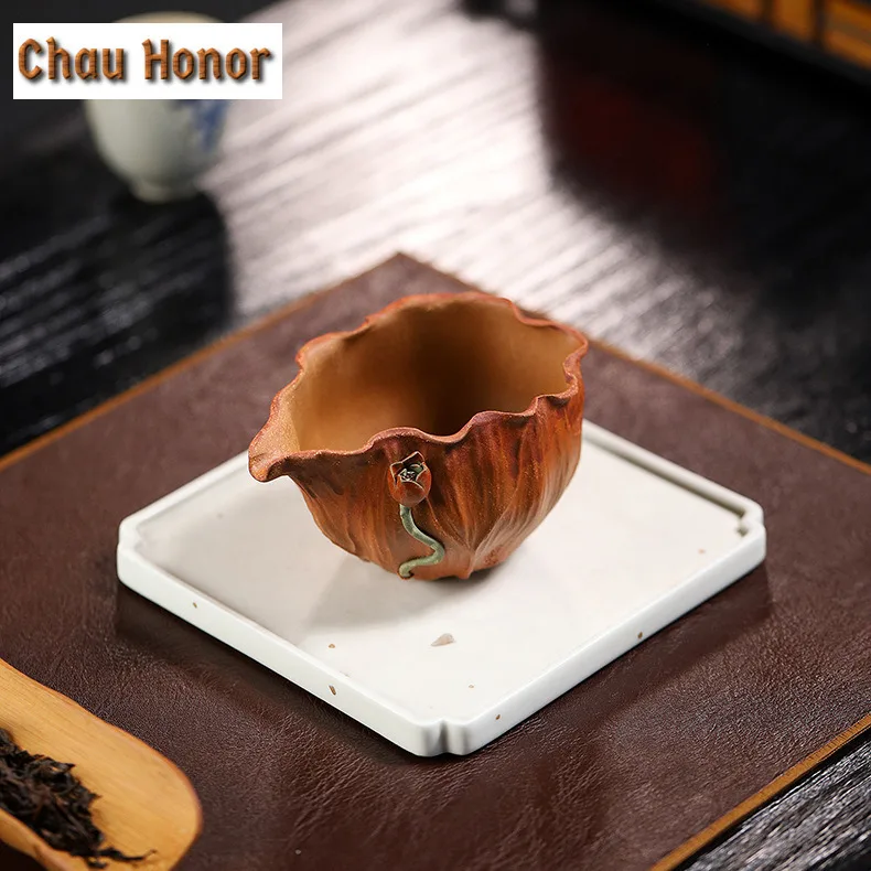 220ml Handmade Seedpod Lotus Purple Clay Tea Pitcher Divide Tea Cha Hai Dispenser Justice Cup Fair Mug Chinese Zisha Tea Set