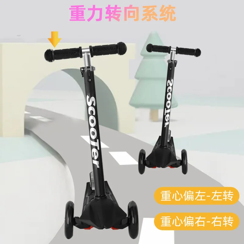 Children's Four-wheel Flashing Liftable And Removable Three-in-one Pedal Foot Kick Scooter