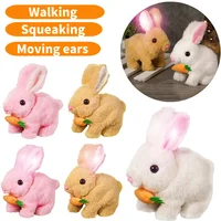 New Simulation Electric Rabbit Pet Toys Cute Electric Rabbit Interactive Toys Gift for Toddlers Birthday Plush Carrot Bunny Toys 1