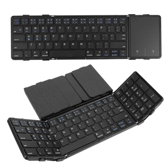 Clavier pliable sans fil espagnol avec TouchSub, aste, Bluetooth