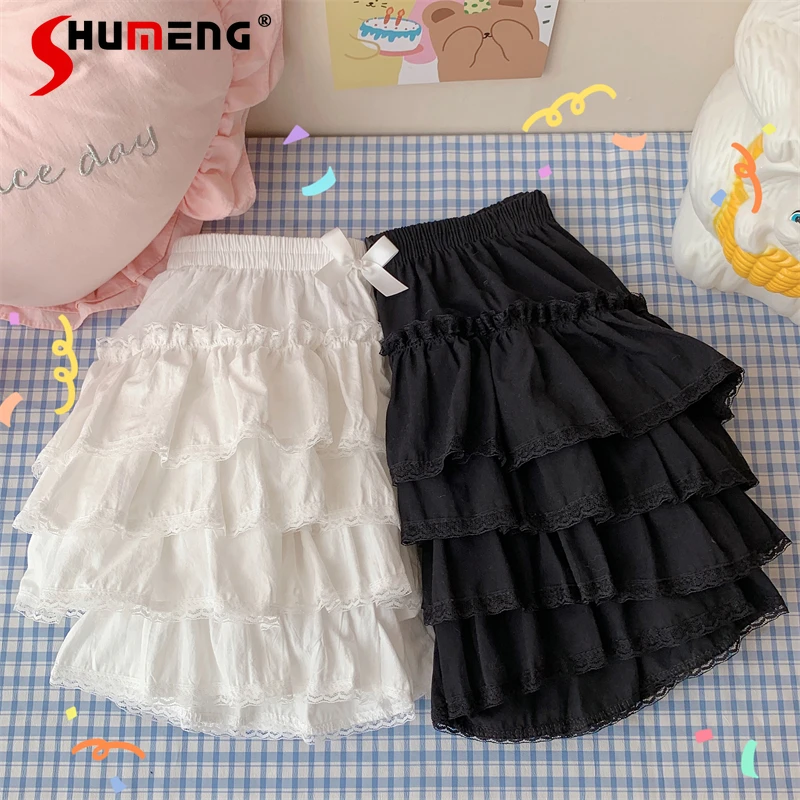 Lolita Girl's Short Pumpkin Pants Sweet Jk Pink Cotton Leggings 2024 Summer New Loose Cute Solid Color Bow Bloomers for Women