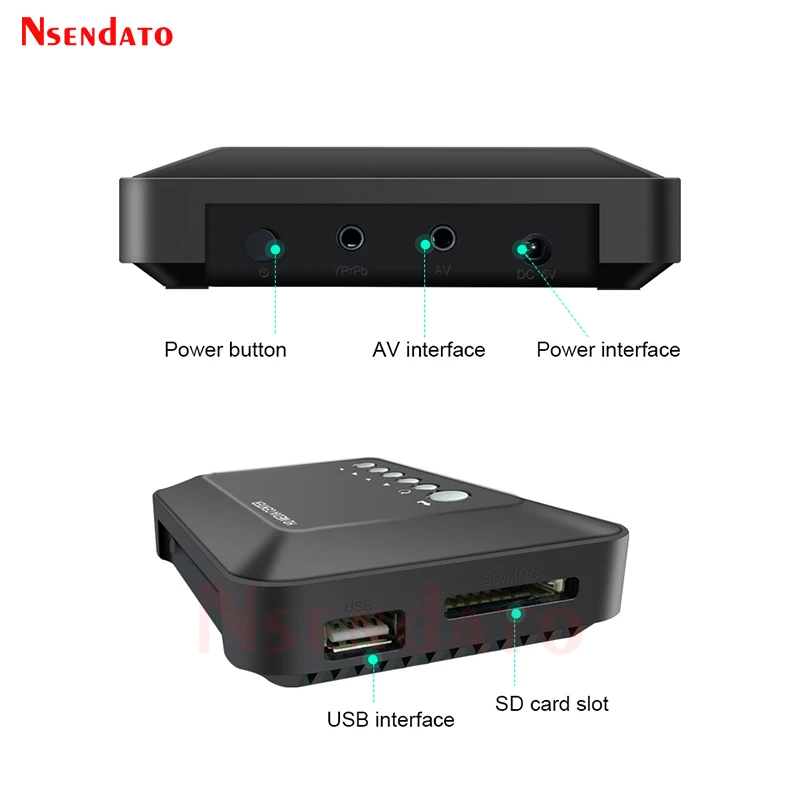 720P Mini Full HD Multimedia Media Player Box H.264 USB External HDD Media Player For SD MMC U Disk AV YPrPb Output For MKV RMVB