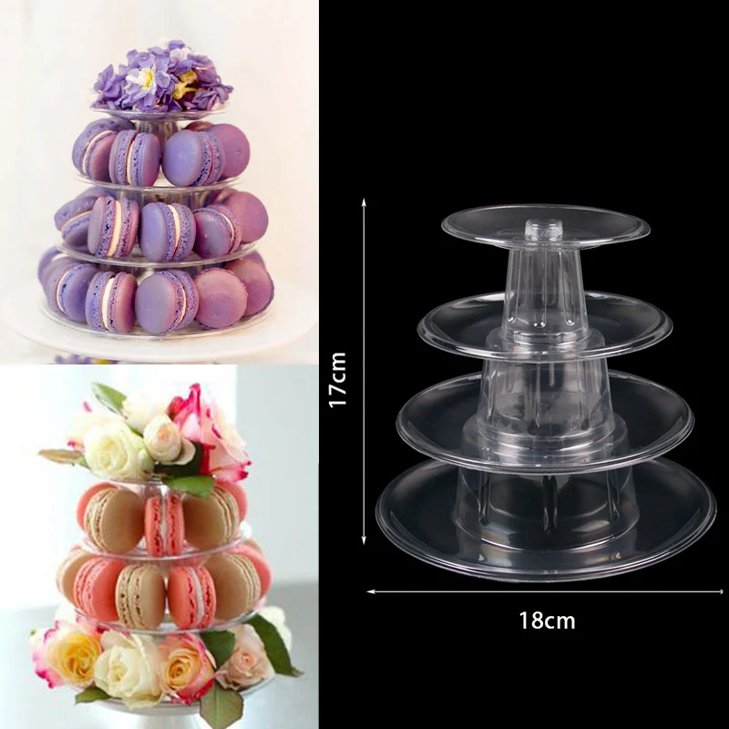 Macaron-Turm mit 10 Ebenen, transparenter Kunststoff, rund, für Kuchen, Dessert, Donut-Ständer für Babyparty, Hochzeit, Geburtstag, Teeparty, Dekoration