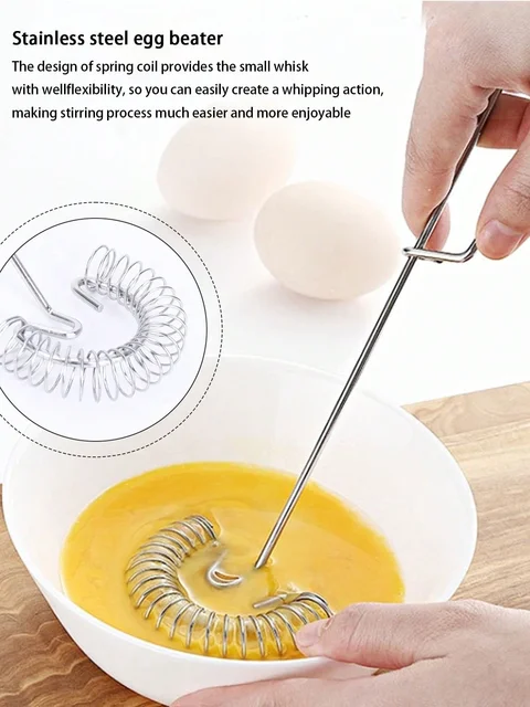 1 pièces fouet de cuisine batteur à oeufs en spirale fouet à Sauce de printemps pour mélanger mélanger l'agitation, acier inoxydable antiadhésif 1