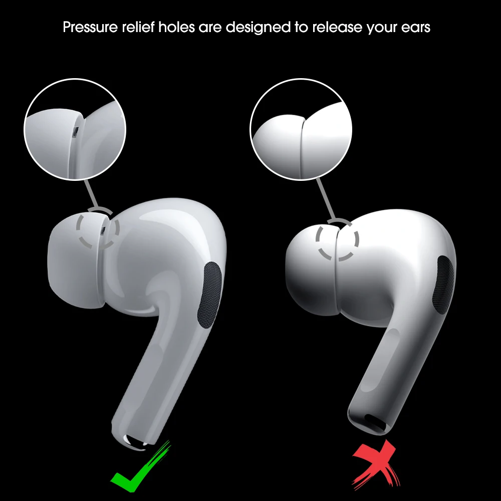 [4 Pairs ] Replacement Ear Tips for AirPods Pro and AirPods Pro 2 with  Noise Reduction Hole, Silicone Ear Tips for AirPods Pro with Portable  Storage