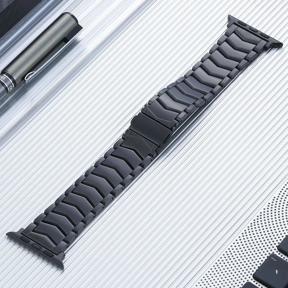 

Business Titanium Strap For Apple Watch Ultra 2 49MM Metal Bracelet 41MM 45MM For IWatch Series 8 9 7 6 5 4 3 SE 44MM 40MM Band