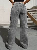 Womens Jeans Y2k Jeans High Waist Stretch Cargo Pants Multiple Pockets Casual Trousers For Ladies Fashion Retro Style - Image 6