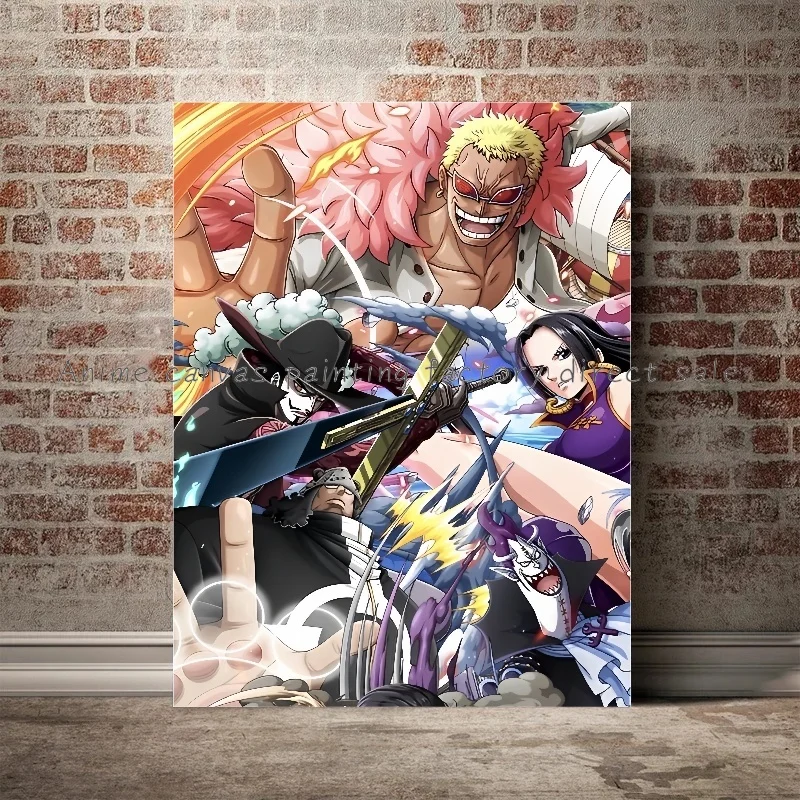 ワンピースアニメキャラクターポスター,ルフィ,サンジ,津波,HDプリント