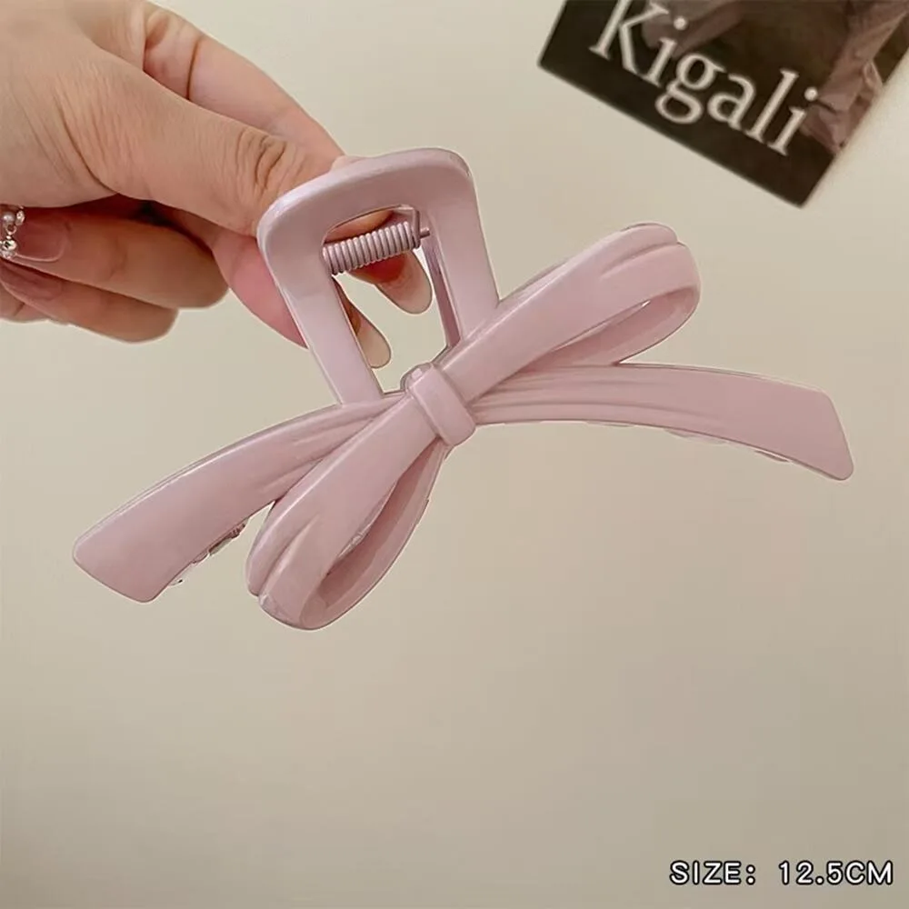 Fashion Solid Bogen Große Haar Krallen Krabben Haarnadeln Koreanische für Frauen Acryl Haar Clips Pferdeschwanz Mädchen Barrettes Haar Zubehör – Detail 7