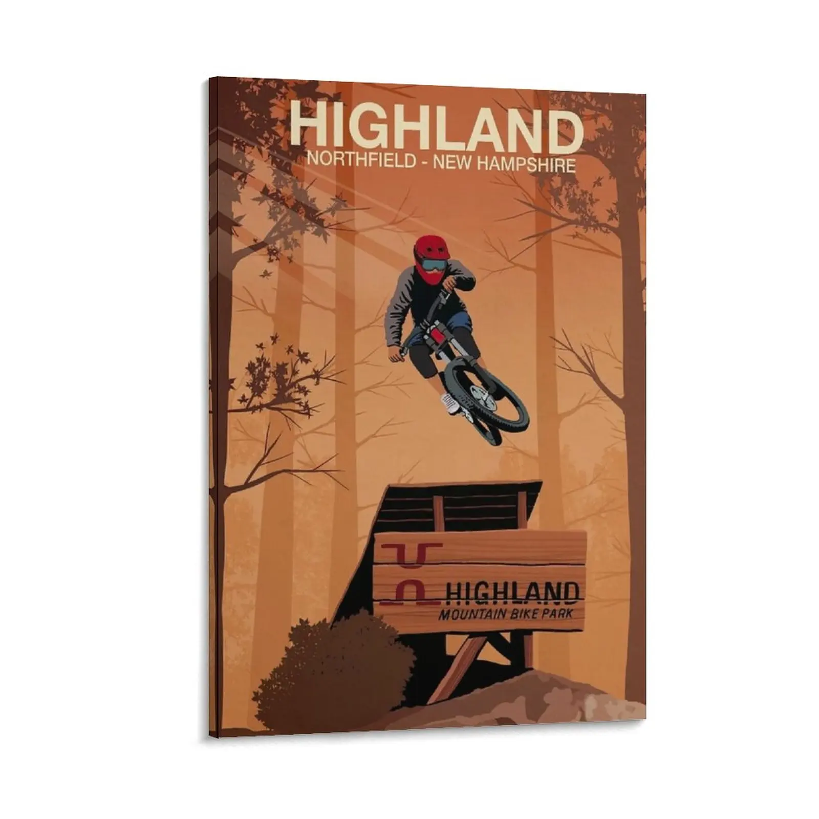

Highland Mountain Bike trail Canvas Painting room decorations for men interior paintings