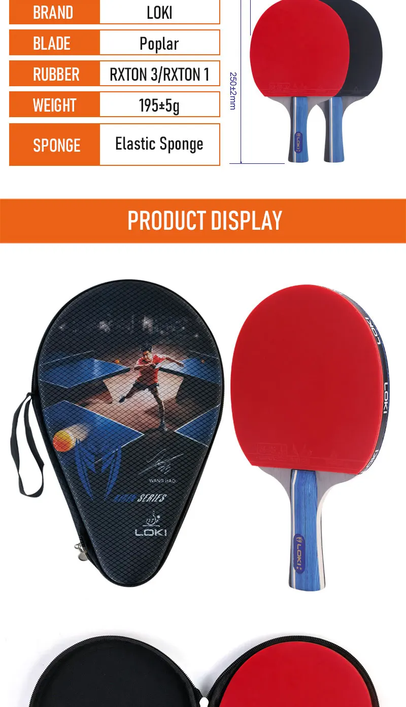LOKI Tischtennisschläger X Serie 1 2 3 Sterne Ping-Pong-Paddel Pingpong-Schläger Freizeitschläger für Einstiegsspieler – Detail 6