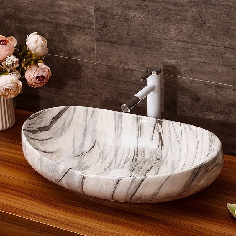 

Jingdezhen factory directly ceramic hand painted table top wash basin porcelain bathroom sinks
