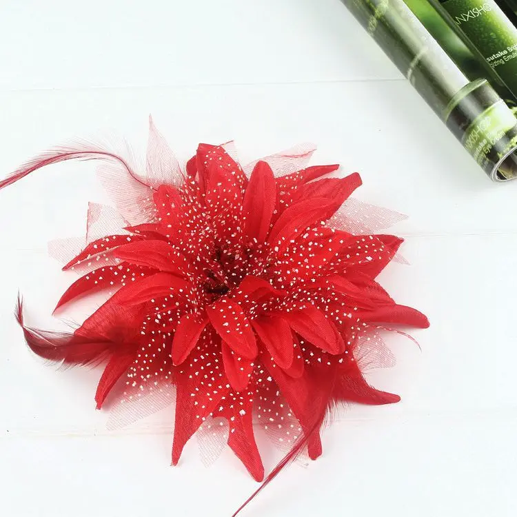 Mädchen Mode Blume Feder Perlen Corsage Haar Clip Braut Haarband Braut Haarspangen Haar Zubehör für Tanz Party Tanzen – Detail 10