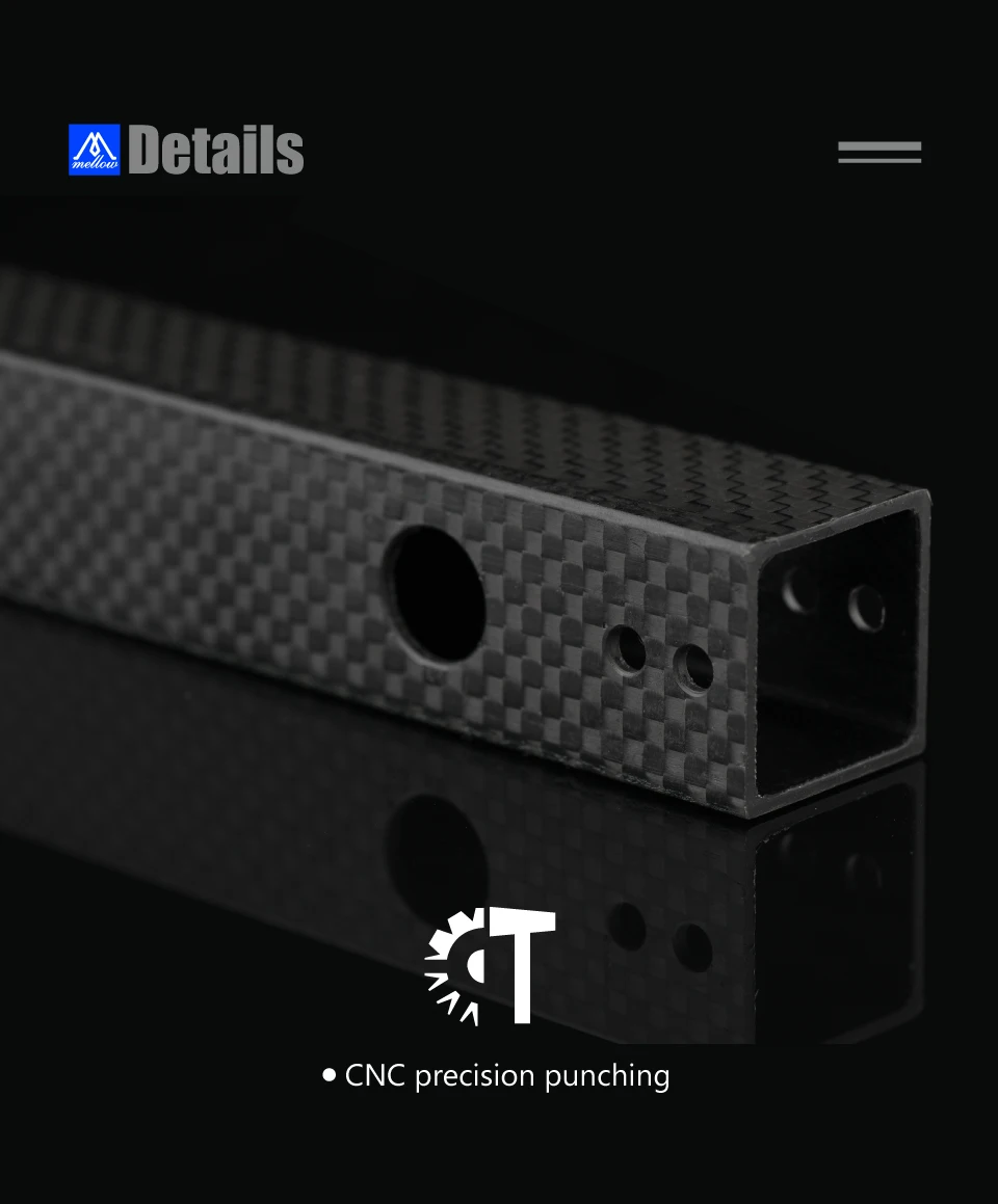 Mellow 1 pces cnc cf-tubo de perfuração