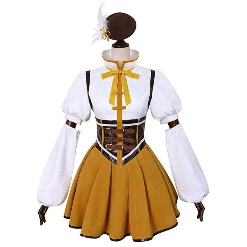 New Anime Tomoe Mami Cosplay Costume Adult Women Girls Lolita Dress Hat Suit Halloween Party Outfit