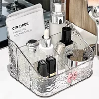 Water Ripple Cosmetics Storage Box Trapezoidal Open Makeup Brush Lipstick Eye Shadow Multi-Grid Storage Box 1