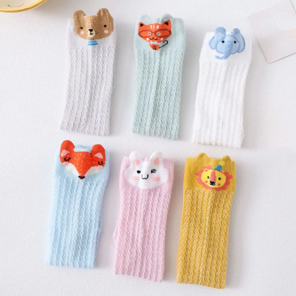 6Pairs Cute Cartoon Animal Calf Socks Baby Cute Toddle Infant Cotton Stockings Leg Warmer Mesh Above Knee Stockings Newborn