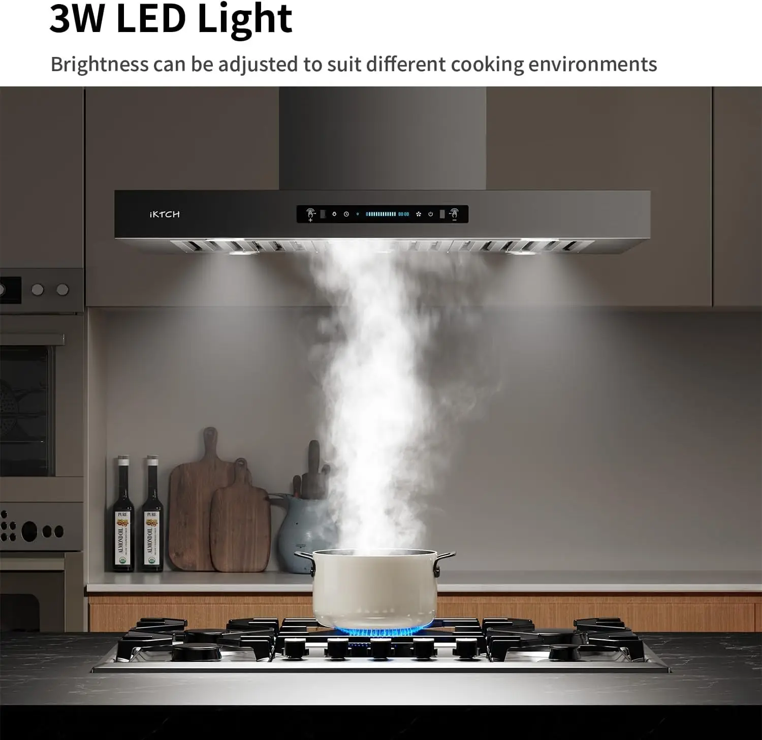 Upgrated 42"Island Mount Range Hood 900 CFM Ducted Range Hood with 4 Speed Fan Stainless Steel 42 inch