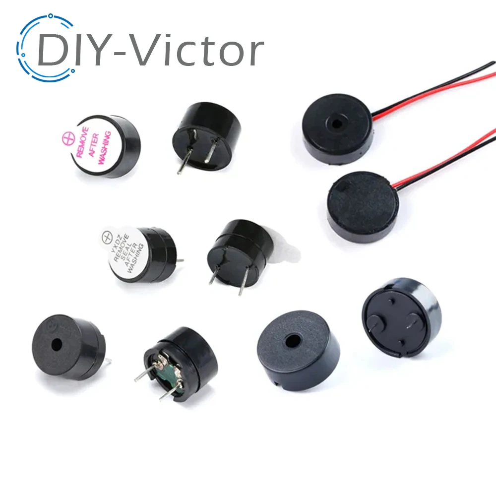 10Pcs 3V 5V 12V Active Buzzer 12095 Piezo Magnetic Long Continous Beep Tone Alarm Ringer 12085 Passive 16R Fit For Computers piezo buzzer