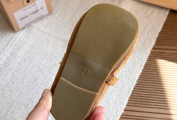 Mädchen Wildleder-Slipper mit weicher Sohle – Flexible Slip-On-Schuhe für Kleinkinder & Kinder, bequeme Schulschuhe im Vintage-Stil – Detail 24