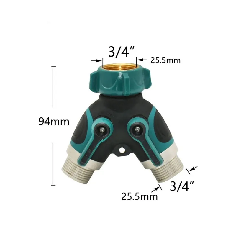 Garden hose splitter two way connector 3/4 inch garden tap y conector drip irrigation adapter